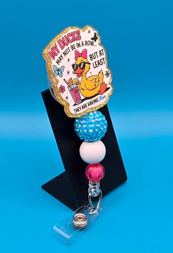 Ducks Are Having Fun, Acrylic Badge Reel