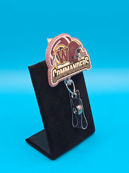 Sports Themed Football Acrylic Badge Reel