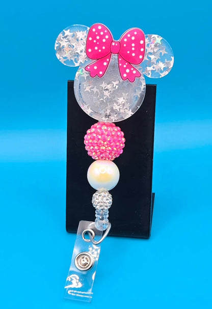 Mouse Profile Acrylic Badge Reel