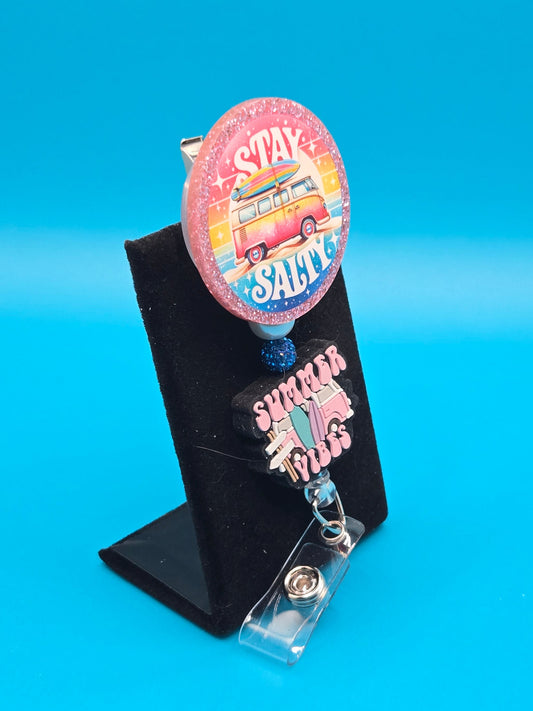 Stay Salty Acrylic Badge Reel