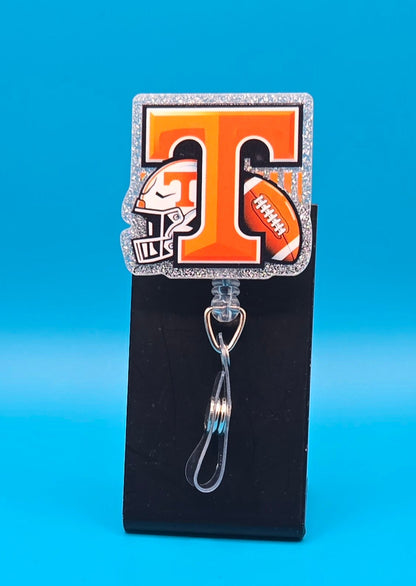 Sports Themed Football Acrylic Badge Reel