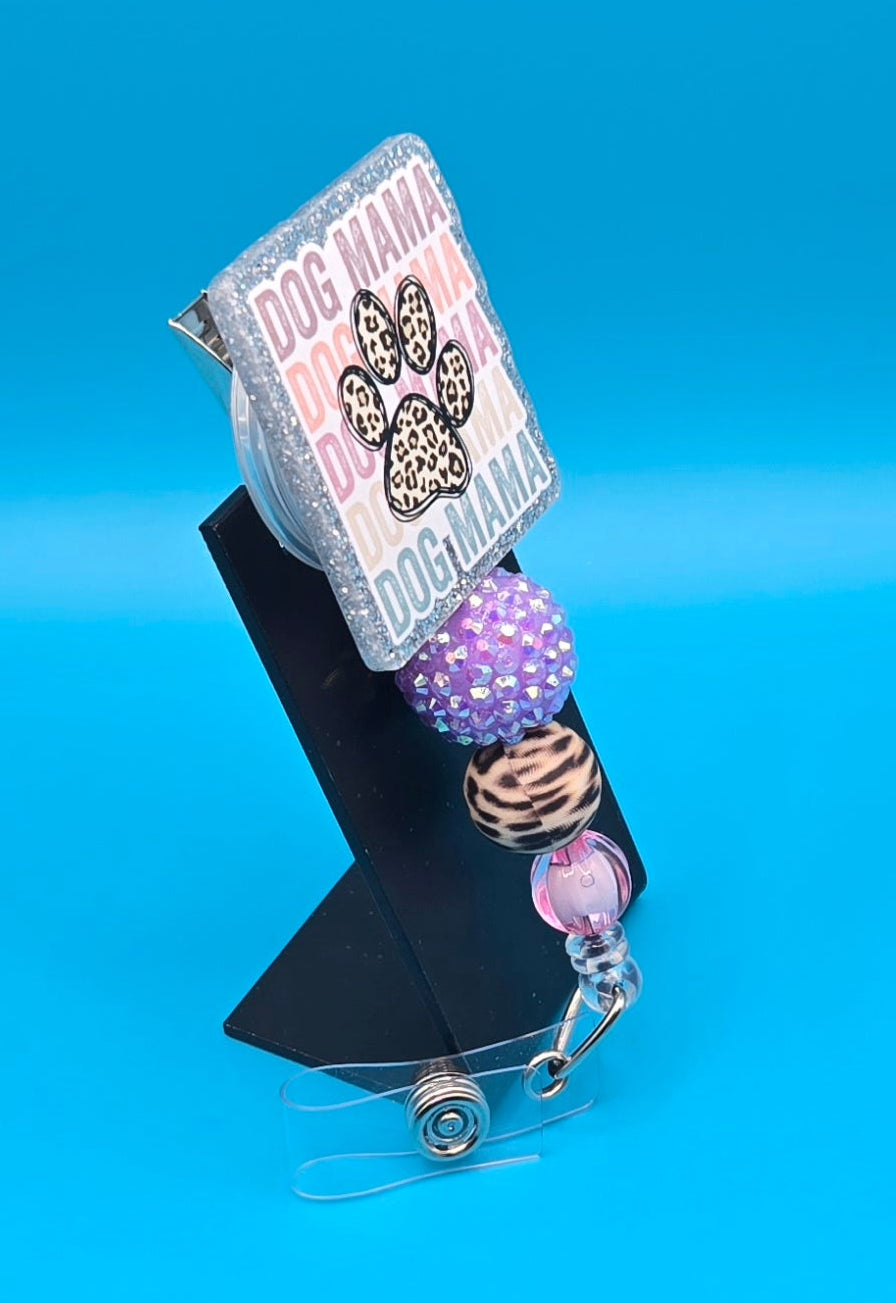 Dog Mama Acrylic Badge Reel