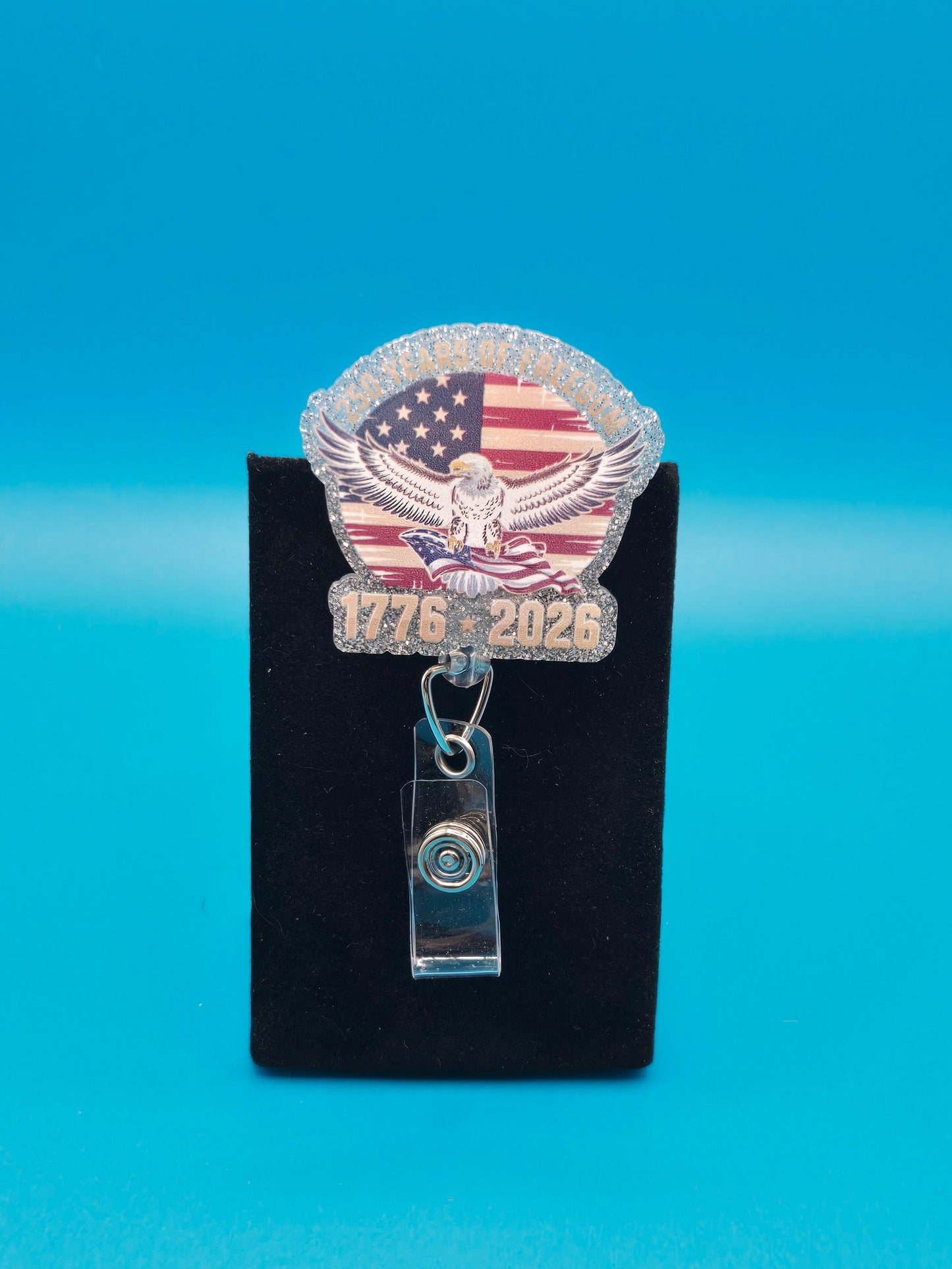 250th Year Bald Eagle Patriotic Acrylic Badge Reel