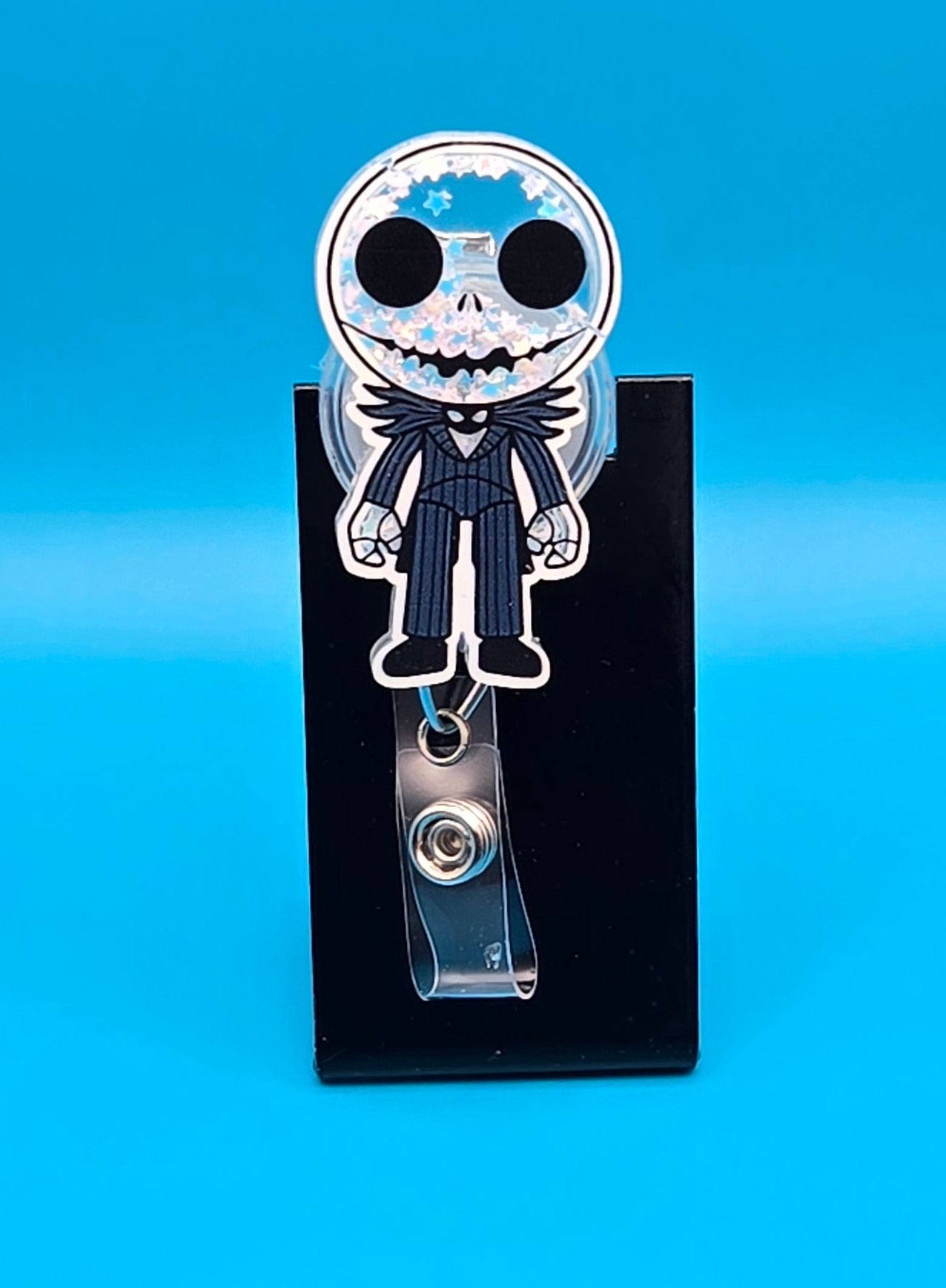 Skeleton Man Shaker Badge Reel
