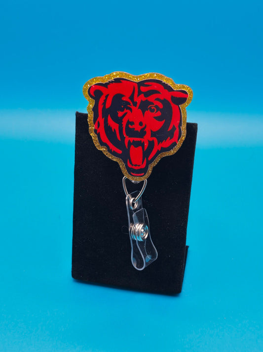 Sports Themed Football Acrylic Badge Reel