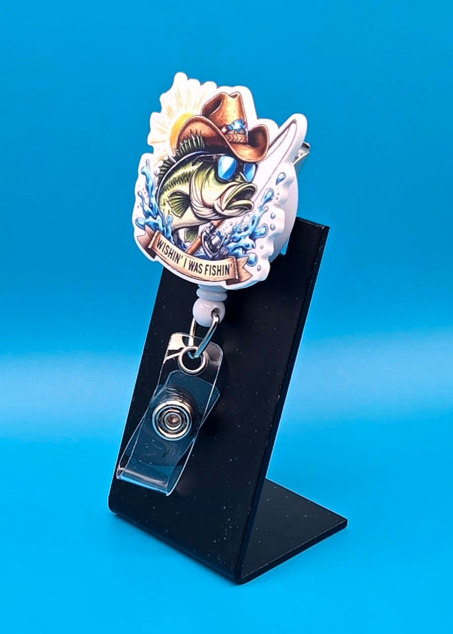 Wish I Was Fishing, Acrylic Badge Reel