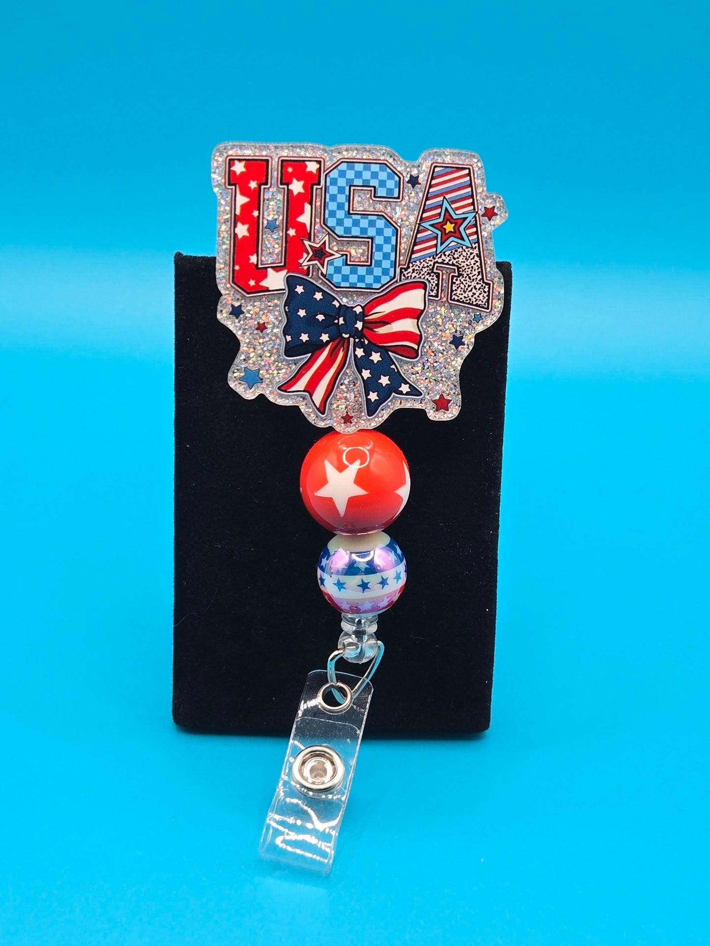 USA Bow Acrylic Badge Reel