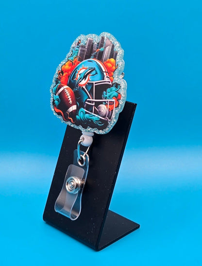 Sports Themed Football Acrylic Badge Reel