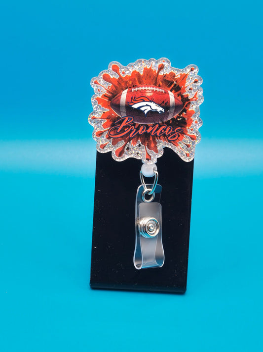 Sports Themed Football Acrylic Badge Reel