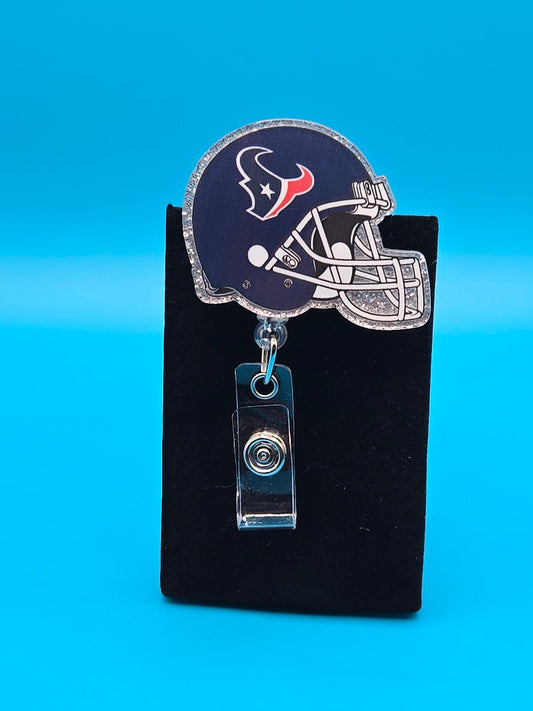 Sports Themed Football Helmet Acrylic Badge Reel