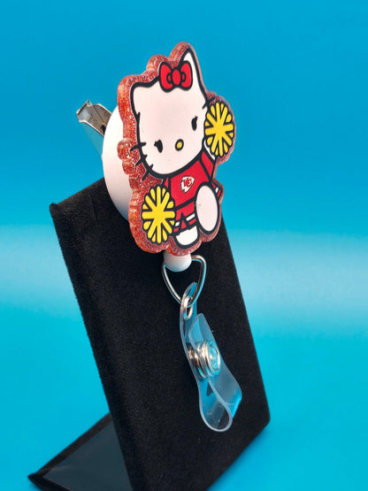 Cat Cheerleader Acrylic Badge Reel