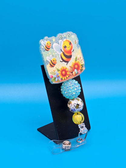 Honey Bee Acrylic Badge Reel