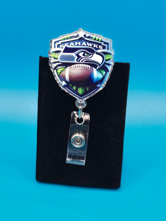Sports Themed Football Acrylic Badge Reel
