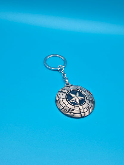 Zinc Alloy Keychain with Rotating Shield
