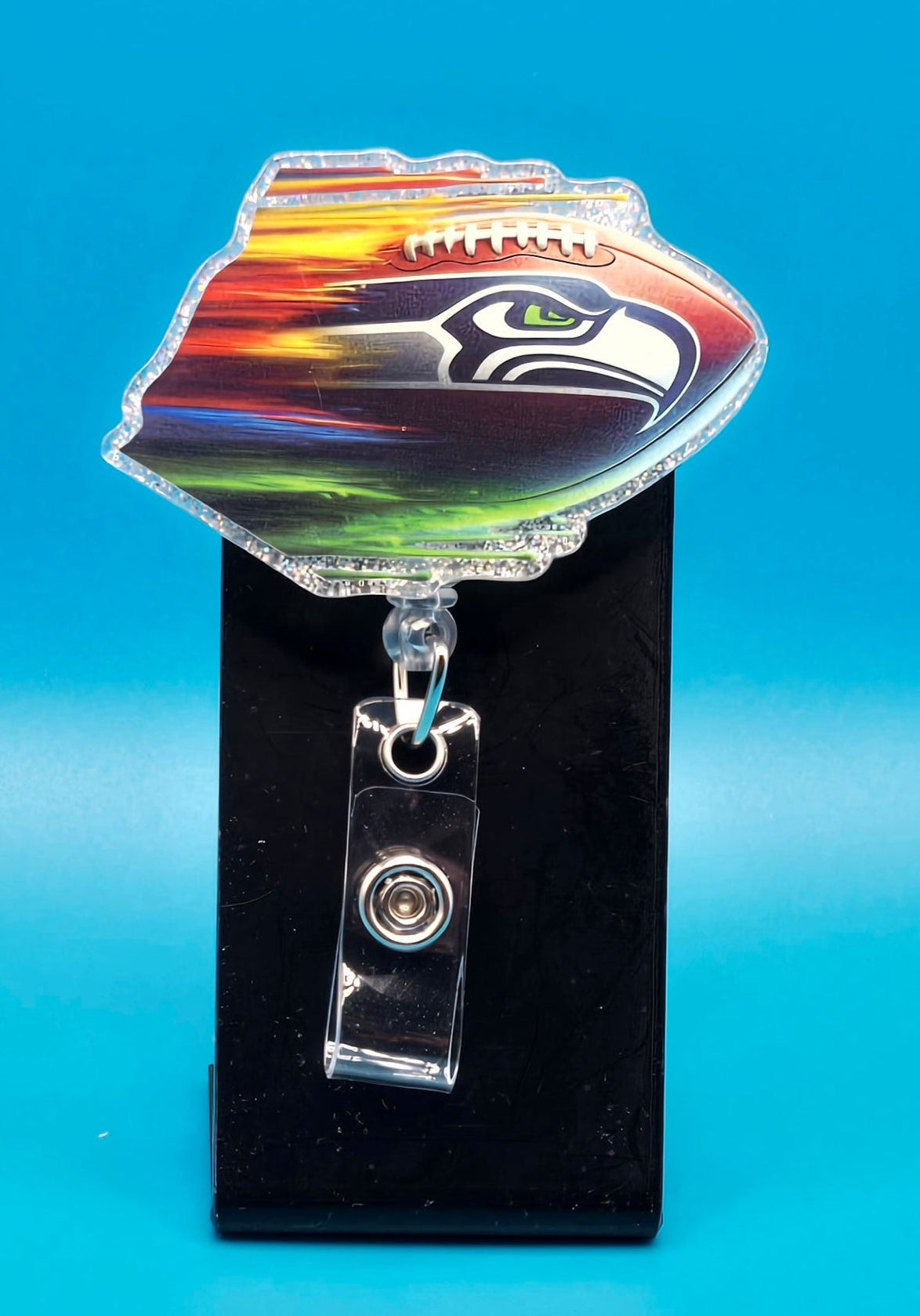 Sports Themed Football Acrylic Badge Reel