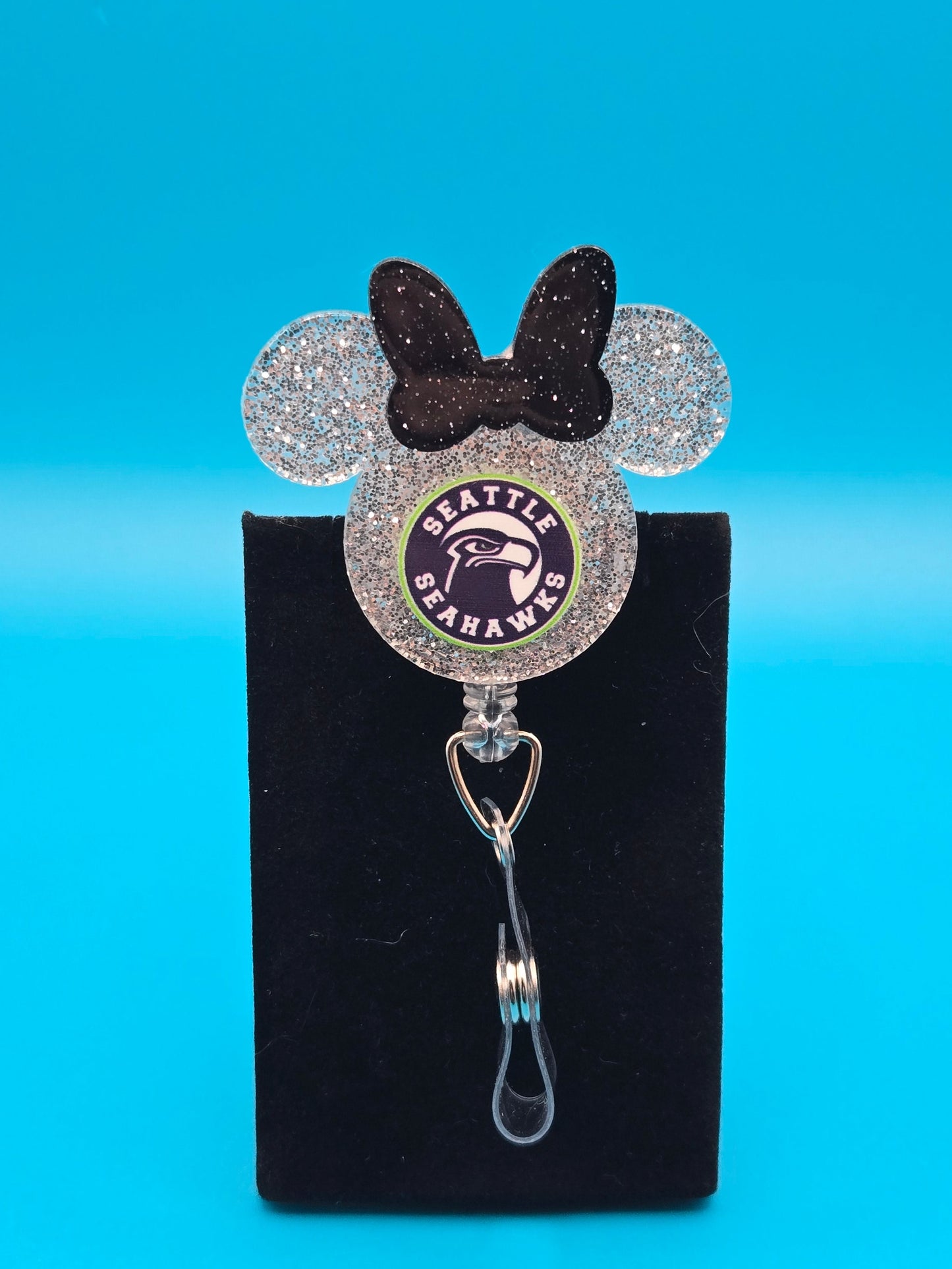 Sports Themed Mouse Profile Acrylic Badge Reel