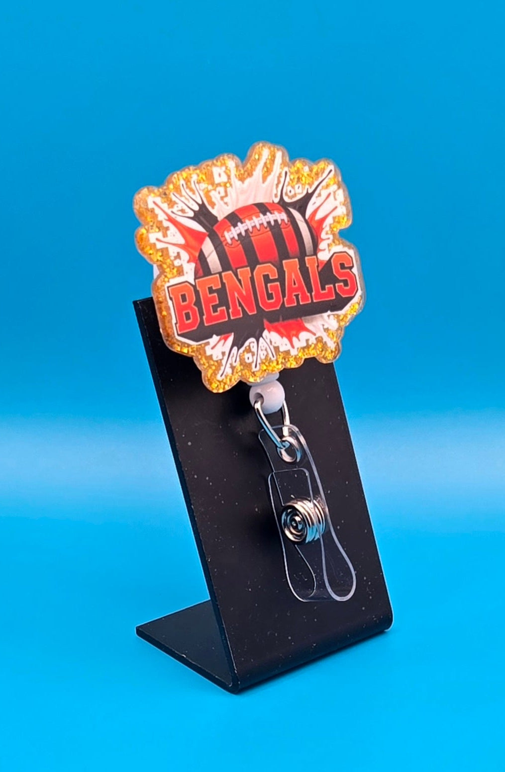 Sports Themed Football Acrylic Badge Reel