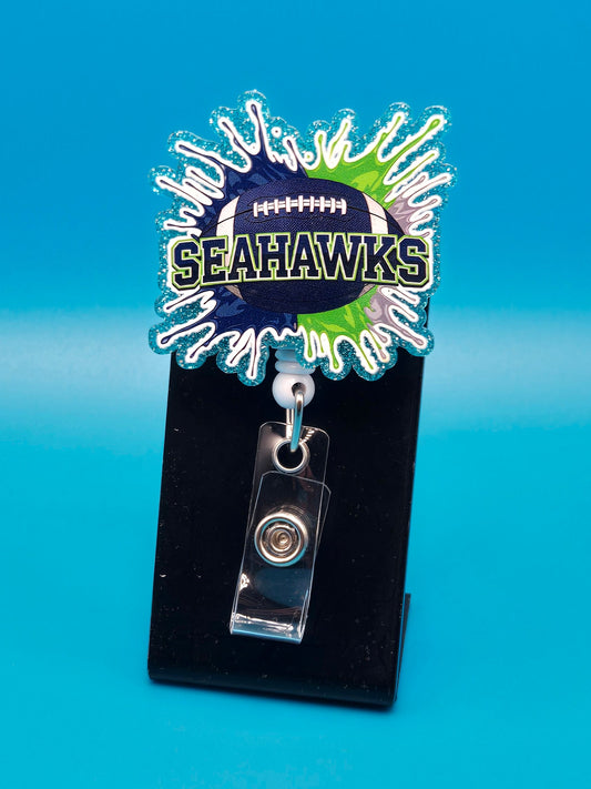 Sports Themed Football Acrylic Badge Reel