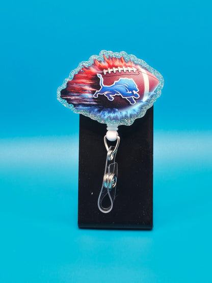 Sports Themed Football Acrylic Badge Reel