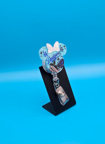 Sports Themed Mouse Profile Acrylic Badge Reel