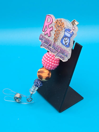 Certified Pharmacy Tech Acrylic Badge Reel