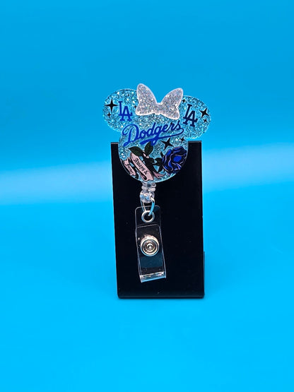 Sports Themed Mouse Profile Acrylic Badge Reel