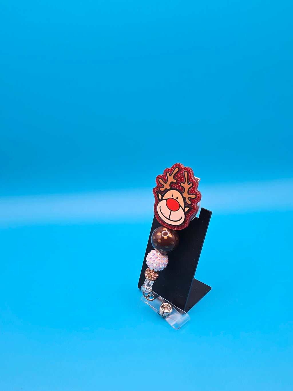 Christmas Reindeer Red Nose Badge Reel