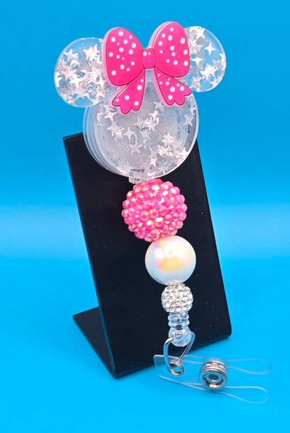 Mouse Profile Acrylic Badge Reel
