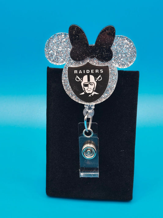 Sports Themed Football Helmet Acrylic Badge Reel