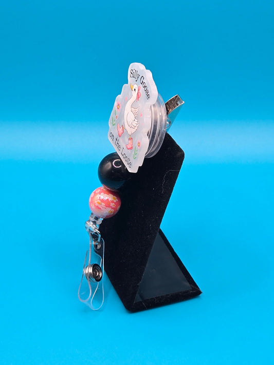 Silly Goose Acrylic Badge Reel