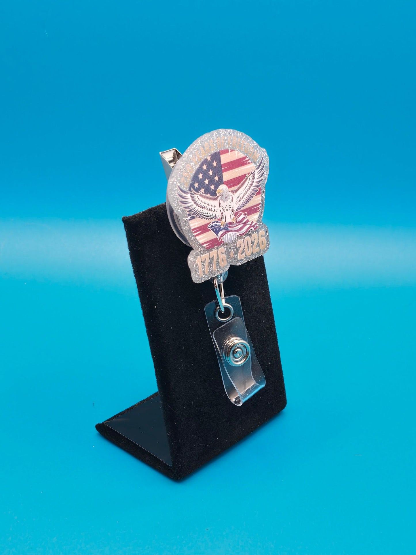 250th Year Bald Eagle Patriotic Acrylic Badge Reel