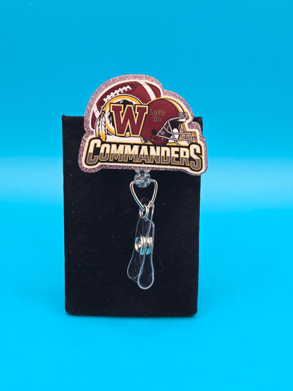 Sports Themed Football Acrylic Badge Reel
