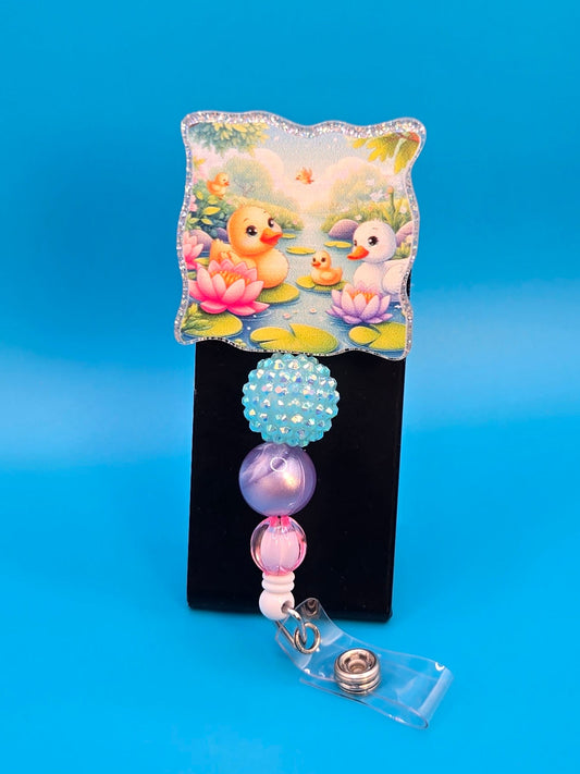 Spring Ducks Acrylic Badge Reel