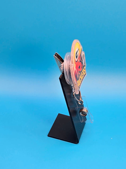 Sports Themed Football Helmet Acrylic Badge Reel