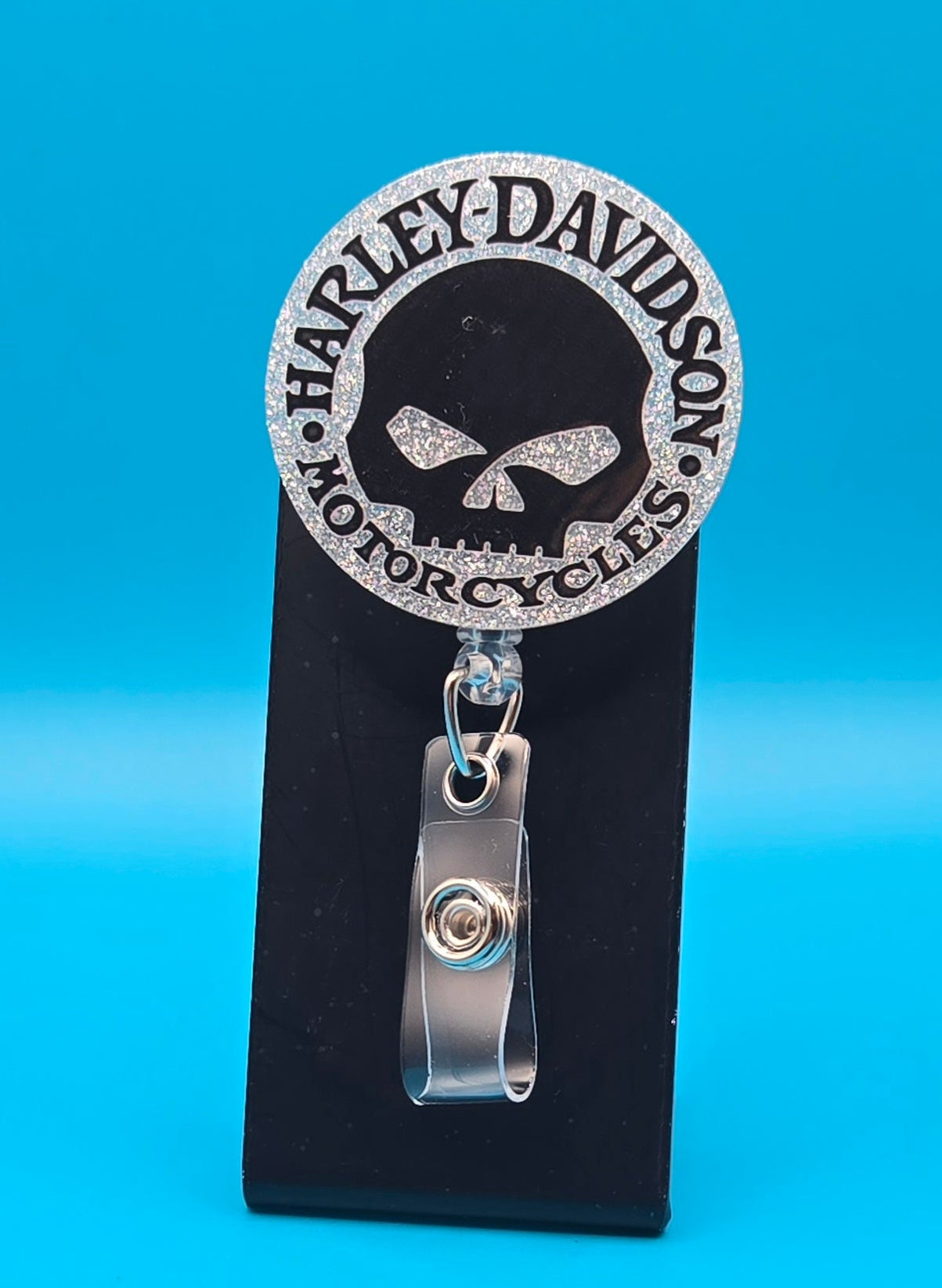 Motorcycle Themed Acrylic Badge Reel