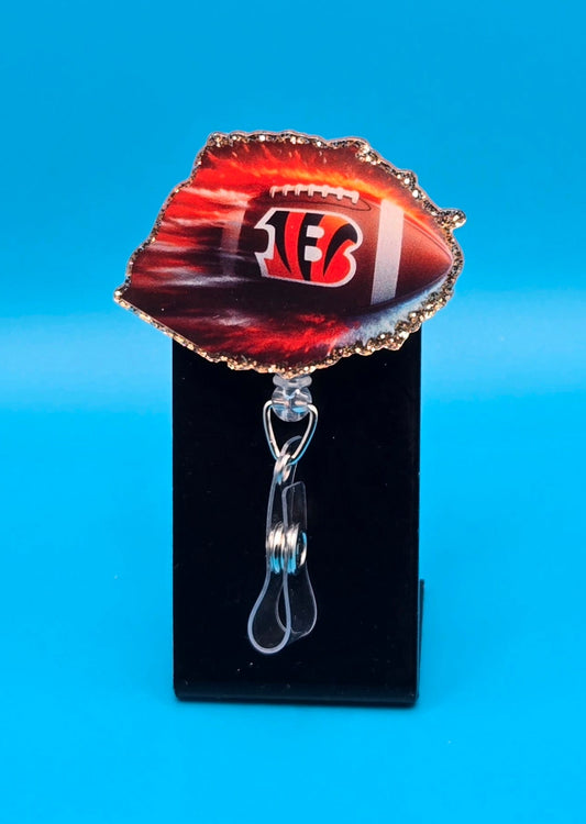 Sports Themed Football Acrylic Badge Reel