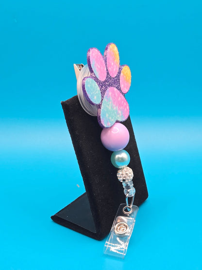 Galaxy Paw Acrylic Badge Reel