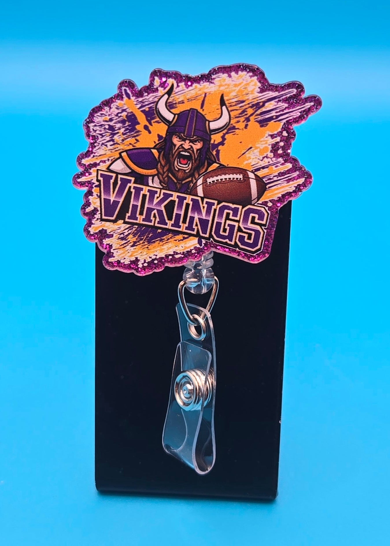 Sports Themed Football Acrylic Badge Reel