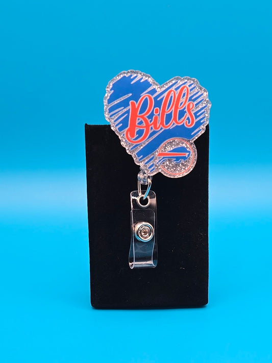 Sports Themed Heart Acrylic Badge Reel