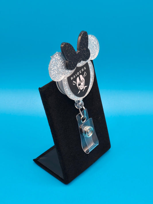 Sports Themed Football Helmet Acrylic Badge Reel