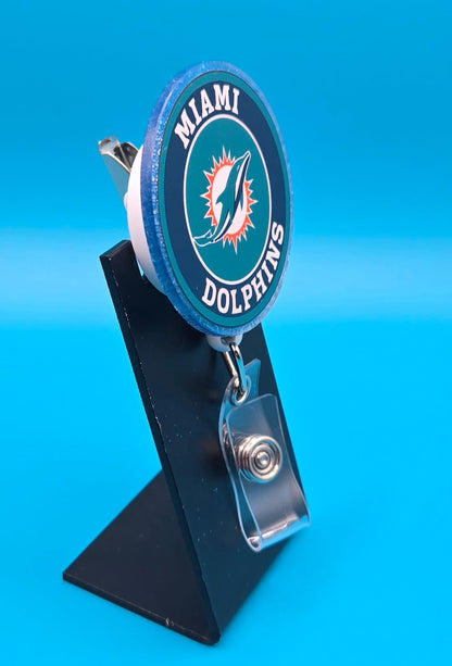 Sports Themed Football Acrylic Badge Reel