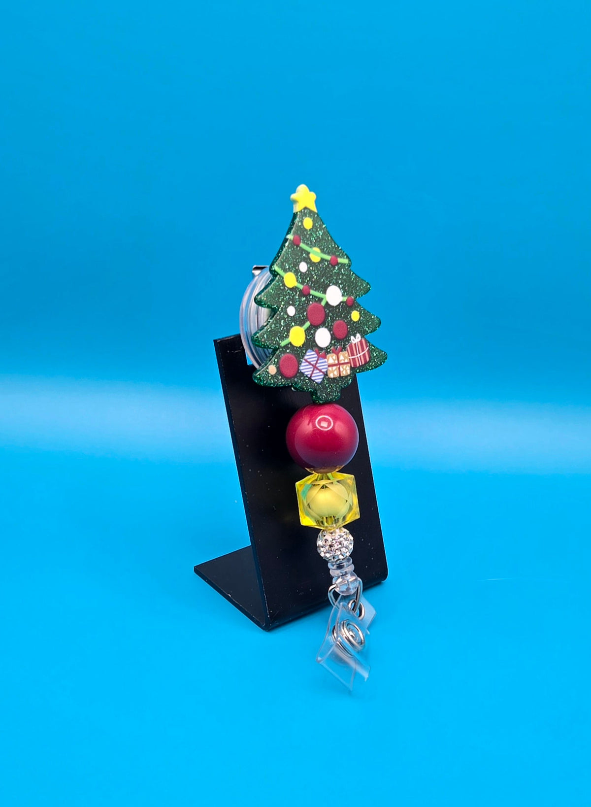 Christmas Tree Acrylic Badge Reel