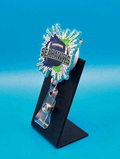 Sports Themed Football Acrylic Badge Reel