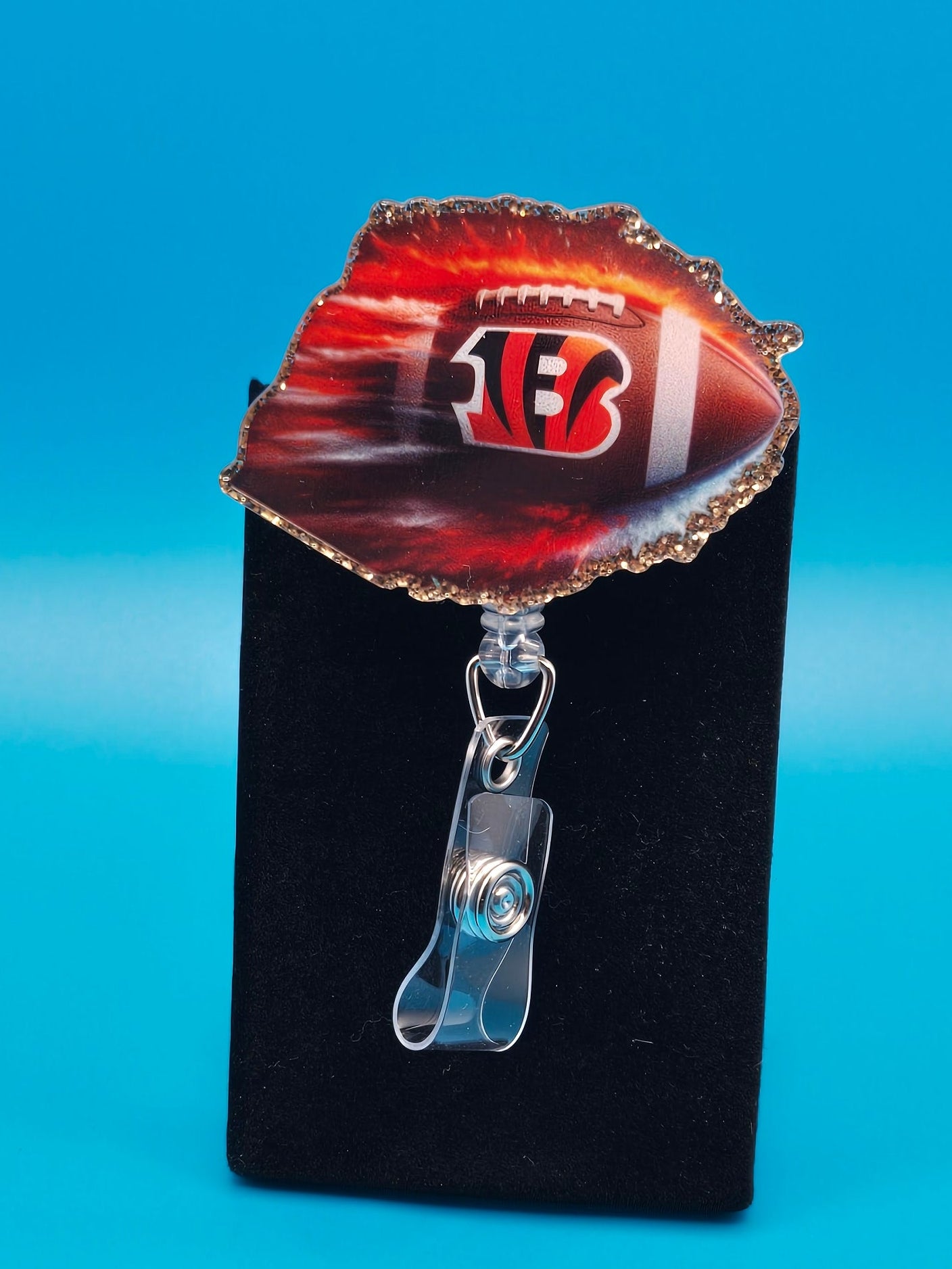Sports Themed Football Acrylic Badge Reel