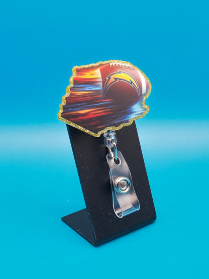 Sports Themed Football Acrylic Badge Reel