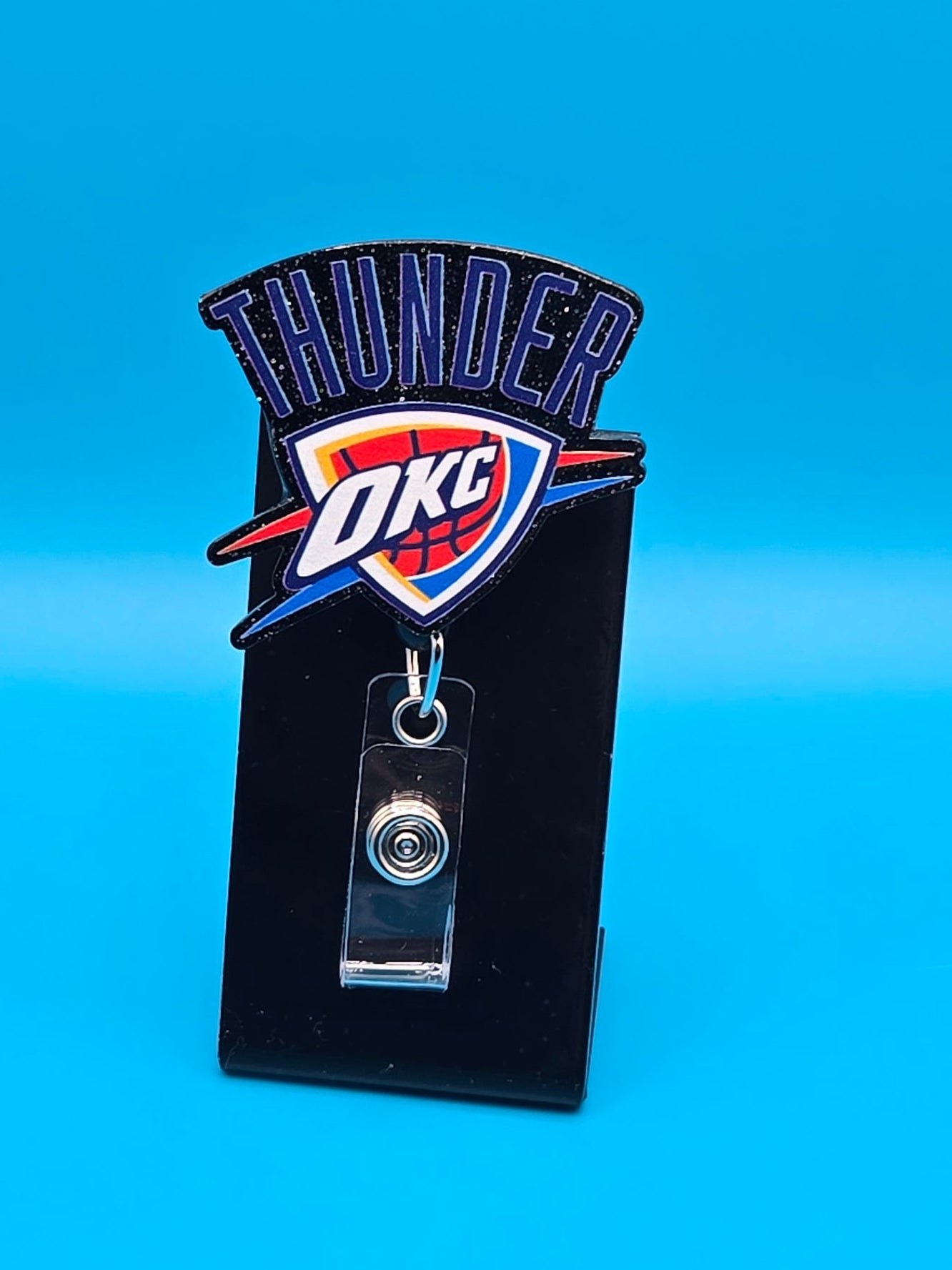 Sports Themed Basketball Acrylic Badge Reel