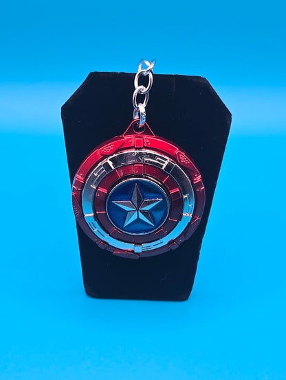 Zinc Alloy Keychain with Rotating Shield