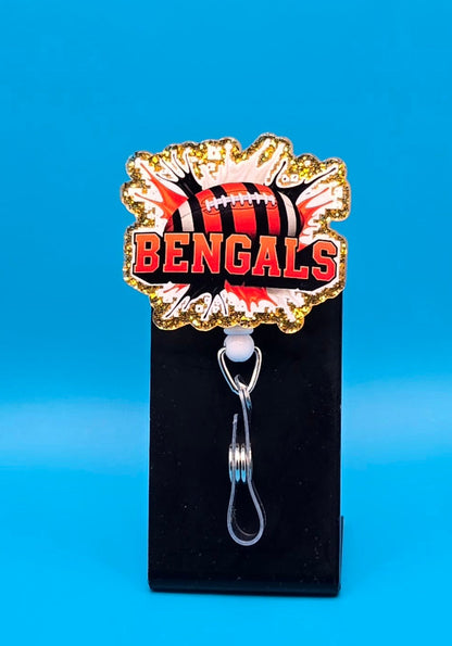 Sports Themed Football Acrylic Badge Reel