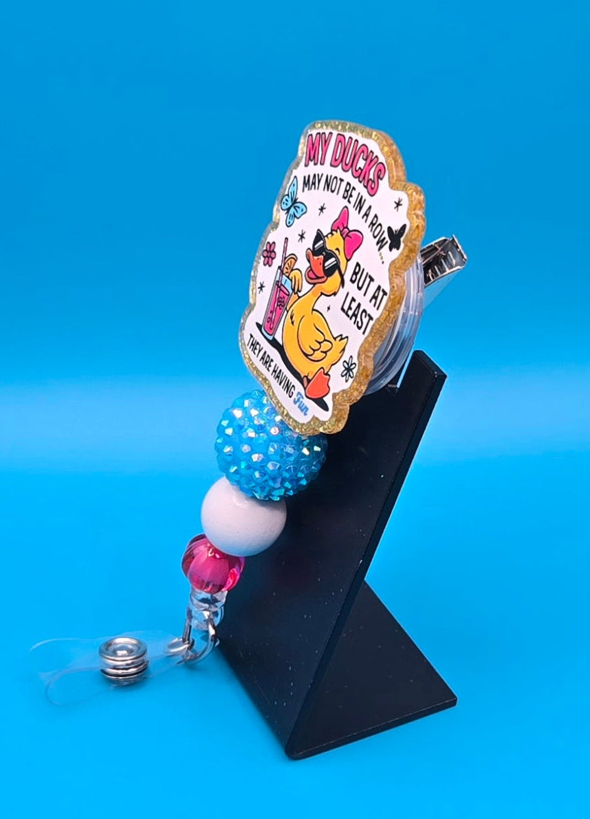 Ducks Are Having Fun, Acrylic Badge Reel