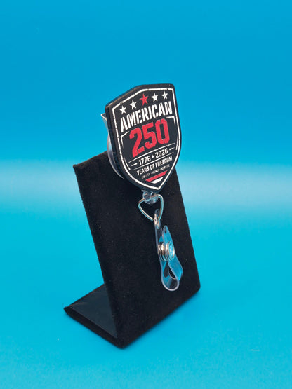 American 250 Years of Freedom Acrylic Badge Reel